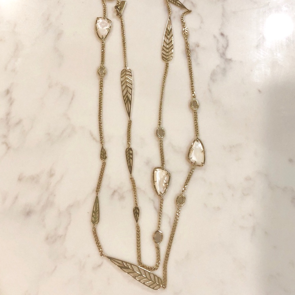 Kendra Scott Long Strand Necklace Mother of Pearl